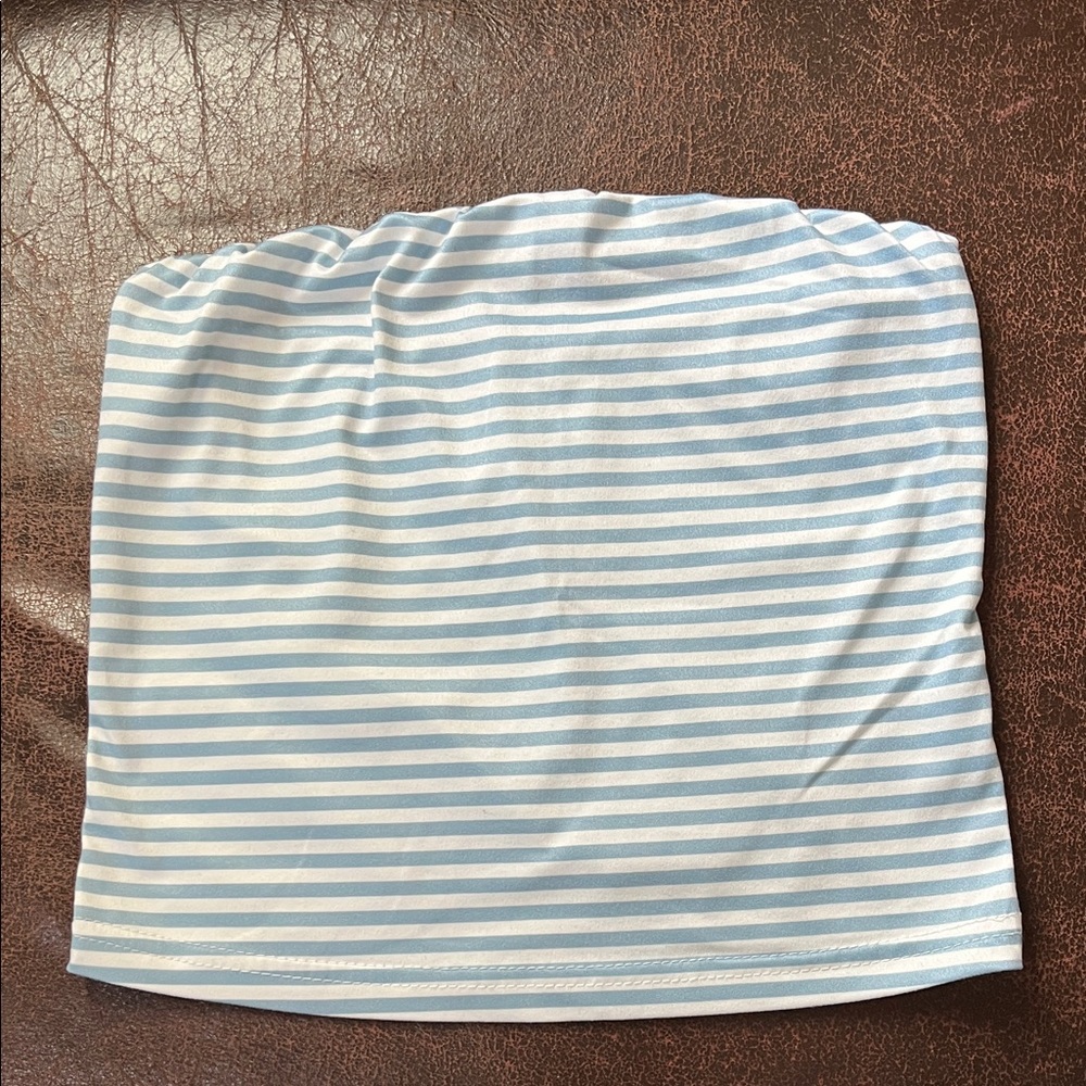 Striped Light Blue Tube Top